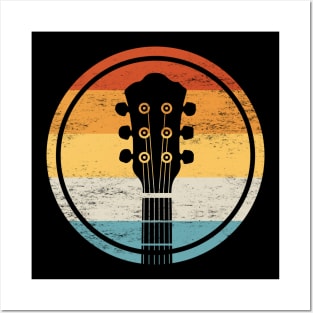 Acoustic Guitar Silhouette Design for Guitarists Posters and Art